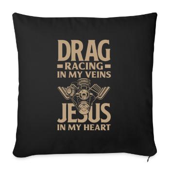 Lustiges Autorennen Auto Rennen Geschenk - Sofakissenbezug 45 x 45 cm - Schwarz - Vorne