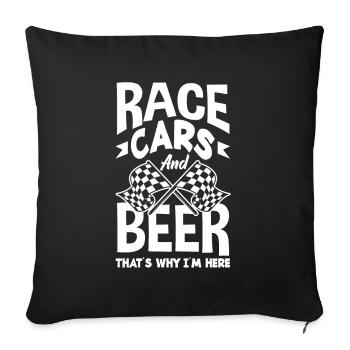 Lustiges Autorennen Auto Rennen Geschenk - Sofakissenbezug 45 x 45 cm - Schwarz - Vorne