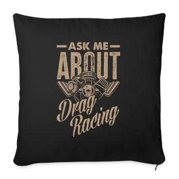 Lustiges Autorennen Auto Rennen Geschenk - Sofakissenbezug 45 x 45 cm - Schwarz - Vorne