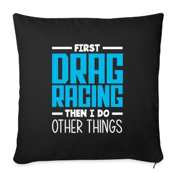 Lustiges Autorennen Auto Rennen Geschenk - Sofakissenbezug 45 x 45 cm - Schwarz - Vorne