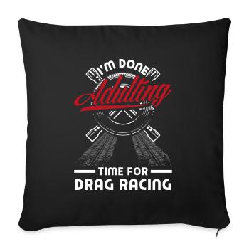 Lustiges Autorennen Auto Rennen Geschenk - Sofakissenbezug 45 x 45 cm - Schwarz - Vorne