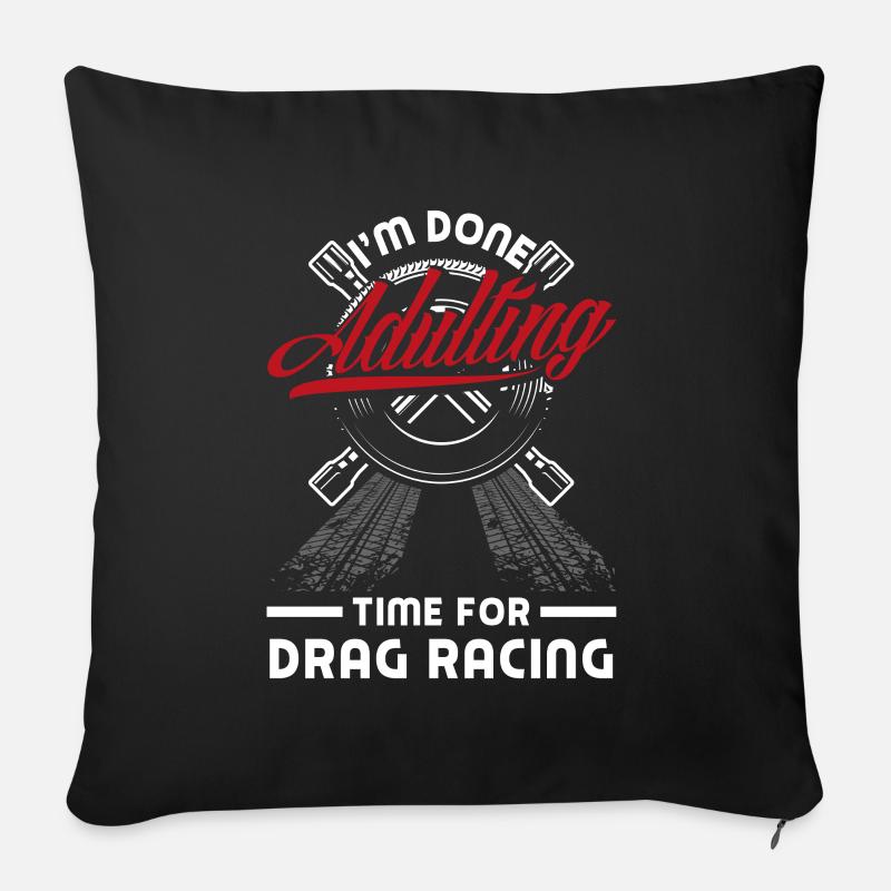 Lustiges Autorennen Auto Rennen Geschenk - Sofakissenbezug 45 x 45 cm - Schwarz