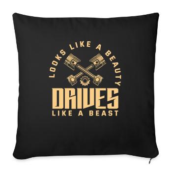 Lustiges Autorennen Auto Rennen Geschenk - Sofakissenbezug 45 x 45 cm - Schwarz - Vorne