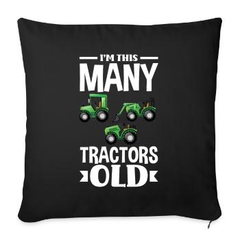 3rd Birthday Tractor 3 Years Birthday Shirt - Sofa pillowcase 17,3'' x 17,3'' (45 x 45 cm) - black - Front