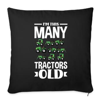 9th Birthday Tractor 9 Years Birthday Shirt - Sofa pillowcase 17,3'' x 17,3'' (45 x 45 cm) - black - Front