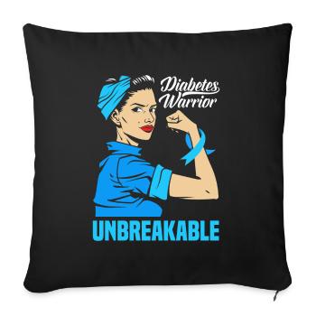 T1D Diabetes Type 1 Diabetic Gift - Sofa pillowcase 17,3'' x 17,3'' (45 x 45 cm) - black - Front