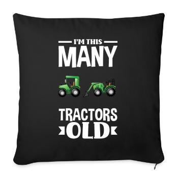 2nd Birthday Tractor 2 Years Birthday Shirt - Sofa pillowcase 17,3'' x 17,3'' (45 x 45 cm) - black - Front