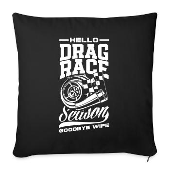 Lustiges Autorennen Auto Rennen Geschenk - Sofakissenbezug 45 x 45 cm - Schwarz - Vorne