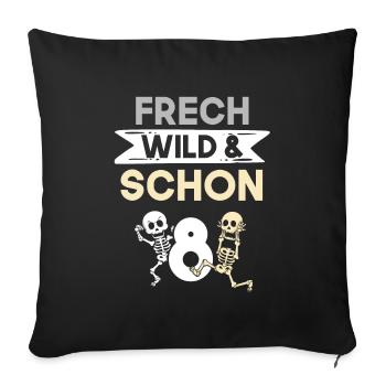 8 Years Birthday Boy Girl Skeleton - Sofa pillowcase 17,3'' x 17,3'' (45 x 45 cm) - black - Front