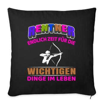 Pension de retraité Début de la retraite Tir à l’arc - Housse de coussin décorative 45 x 45 cm - noir - Devant
