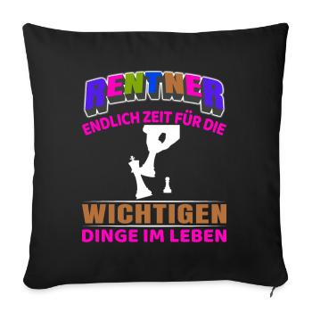 Pension de retraité Début de la retraite Échecs - Housse de coussin décorative 45 x 45 cm - noir - Devant