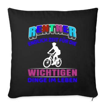 Pension de retraité Début de la retraite Cyclisme - Housse de coussin décorative 45 x 45 cm - noir - Devant