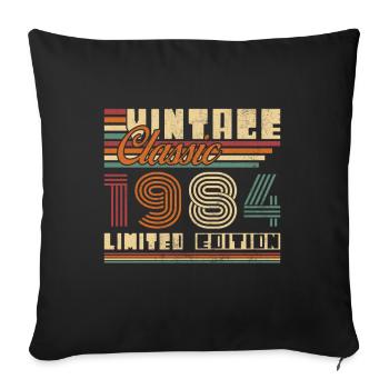 Vinatge 1984 Cadeau d’anniversaire - Housse de coussin décorative 45 x 45 cm - noir - Devant