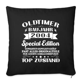 Oldtimer Baujahr 2004 Jahrgang Geburtstag Geschenk - Sofakissenbezug 45 x 45 cm - Schwarz - Vorne