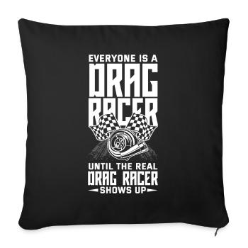 Lustiges Autorennen Auto Rennen Geschenk - Sofakissenbezug 45 x 45 cm - Schwarz - Vorne