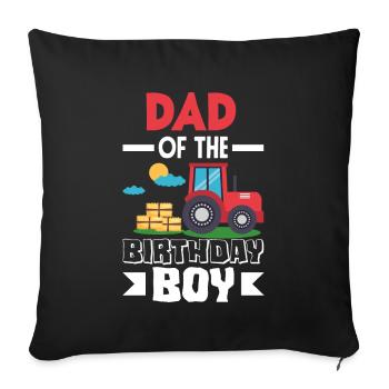 Papa Vom Geburtstagskind Traktor - Sofakissenbezug 45 x 45 cm - Schwarz - Vorne