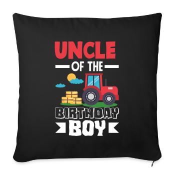 Uncle from Birthday Boy Tractor - Sofa pillowcase 17,3'' x 17,3'' (45 x 45 cm) - black - Front