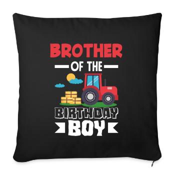 Brother from Birthday Boy Tractor - Sofa pillowcase 17,3'' x 17,3'' (45 x 45 cm) - black - Front