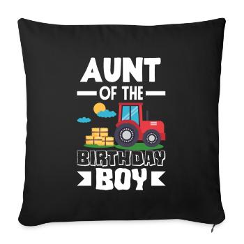 Aunt from Birthday Girl Tractor - Sofa pillowcase 17,3'' x 17,3'' (45 x 45 cm) - black - Front