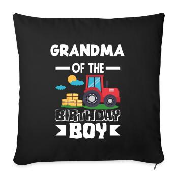 Mamie de Birthday Girl Tractor - Housse de coussin décorative 45 x 45 cm - noir - Devant