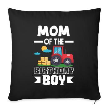 Mom From Birthday Girl Tractor - Sofa pillowcase 17,3'' x 17,3'' (45 x 45 cm) - black - Front