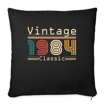 Vinatge 1984 Cadeau d’anniversaire - Housse de coussin décorative 45 x 45 cm - noir - Devant