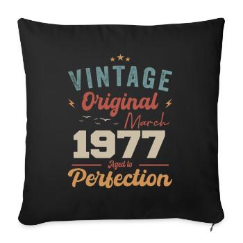 Mars 1977 Vintage Born Vintage Anniversaire - Housse de coussin décorative 45 x 45 cm - noir - Devant