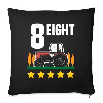 8th Birthday Tractor 8 Years Birthday Shirt - Sofa pillowcase 17,3'' x 17,3'' (45 x 45 cm) - black - Front