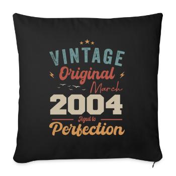 March 2004 Vintage Born Vintage Birthday - Sofa pillowcase 17,3'' x 17,3'' (45 x 45 cm) - black - Front