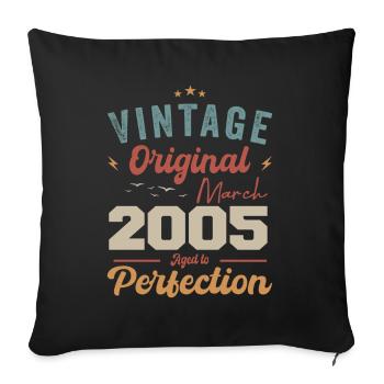 March 2005 Vintage Born Vintage Birthday - Sofa pillowcase 17,3'' x 17,3'' (45 x 45 cm) - black - Front