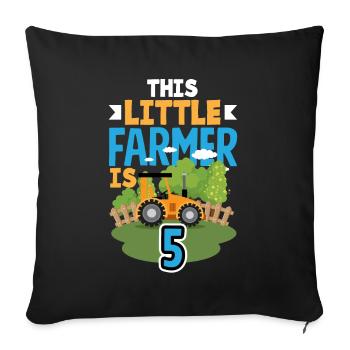 5th Birthday Tractor 5 Year Birthday Shirt - Sofa pillowcase 17,3'' x 17,3'' (45 x 45 cm) - black - Front