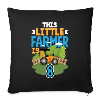 8th Birthday Tractor 8 Years Birthday Shirt - Sofa pillowcase 17,3'' x 17,3'' (45 x 45 cm) - black - Front