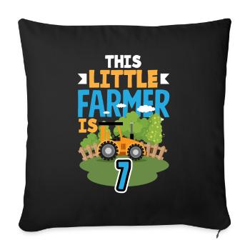 7th Birthday Tractor 7 Years Birthday Shirt - Sofa pillowcase 17,3'' x 17,3'' (45 x 45 cm) - black - Front