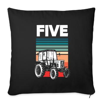 5th Birthday Tractor 5 Year Birthday Shirt - Sofa pillowcase 17,3'' x 17,3'' (45 x 45 cm) - black - Front