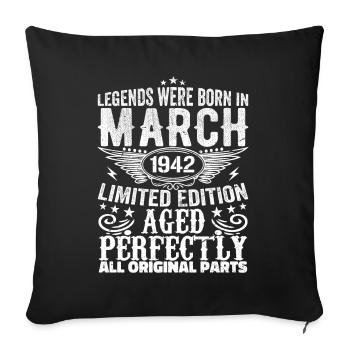 Legendär seit März 1942 Geburtstag 1942 - Sofakissenbezug 45 x 45 cm - Schwarz - Vorne