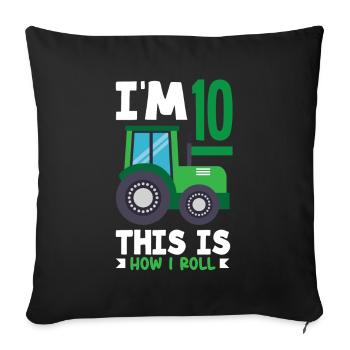 1st Birthday Tractor 1 Year Birthday Shirt - Sofa pillowcase 17,3'' x 17,3'' (45 x 45 cm) - black - Front