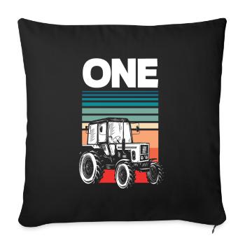1st Birthday Tractor 1 Year Birthday Shirt - Sofa pillowcase 17,3'' x 17,3'' (45 x 45 cm) - black - Front