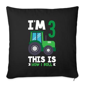 1st Birthday Tractor 1 Year Birthday Shirt - Sofa pillowcase 17,3'' x 17,3'' (45 x 45 cm) - black - Front