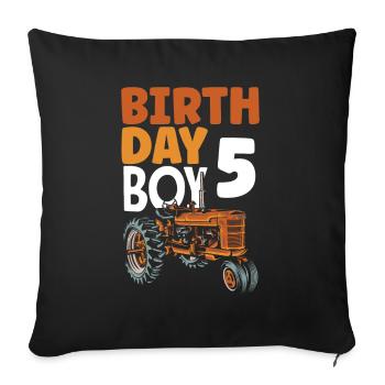 5th Birthday Tractor 5 Years Birthday Shirt - Sofa pillowcase 17,3'' x 17,3'' (45 x 45 cm) - black - Front