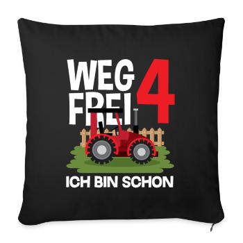 4th Birthday Tractor 4 Years Birthday Shirt - Sofa pillowcase 17,3'' x 17,3'' (45 x 45 cm) - black - Front
