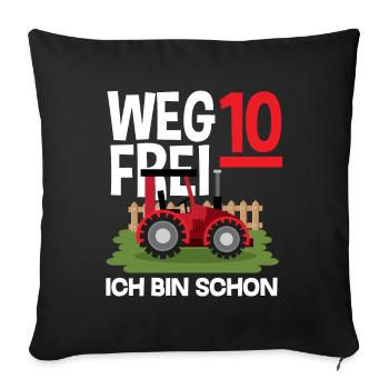 10th Birthday Tractor 10 Years Birthday Shirt - Sofa pillowcase 17,3'' x 17,3'' (45 x 45 cm) - black - Front