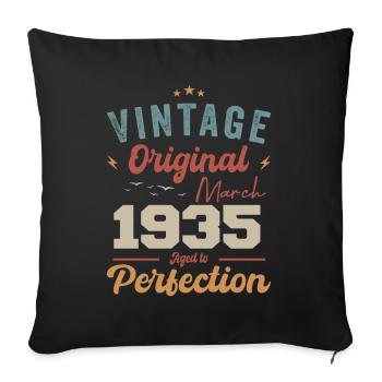 Mars 1935 Vintage Born Vintage Anniversaire - Housse de coussin décorative 45 x 45 cm - noir - Devant