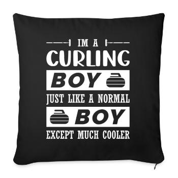Im a curling boy - Sofa pillowcase 17,3'' x 17,3'' (45 x 45 cm) - black - Front