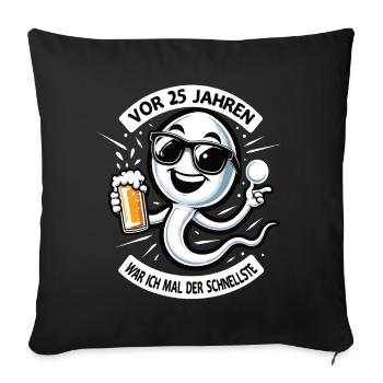 Il y a 25 ans, j’étais le plus rapide - Housse de coussin décorative 45 x 45 cm - noir - Devant
