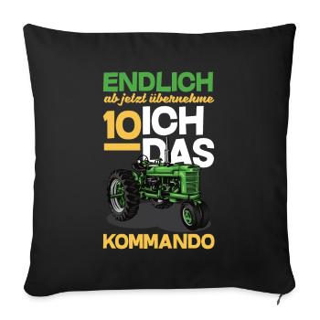 10th Birthday Tractor 10 Years Birthday Shirt - Sofa pillowcase 17,3'' x 17,3'' (45 x 45 cm) - black - Front