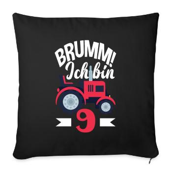 9. Geburtstag Traktor 9 Jahre Geburtstagsshirt - Sofakissenbezug 45 x 45 cm - Schwarz - Vorne