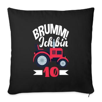 10. Geburtstag Traktor 10 Jahre Geburtstagsshirt - Sofakissenbezug 45 x 45 cm - Schwarz - Vorne