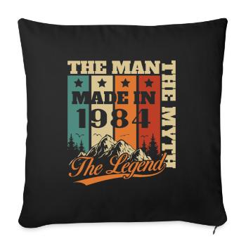Vinatge 1984 Cadeau d’anniversaire - Housse de coussin décorative 45 x 45 cm - noir - Devant