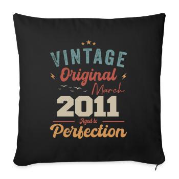 März 2011 Jahrgang geboren Vintage Geburtstag - Sofakissenbezug 45 x 45 cm - Schwarz - Vorne