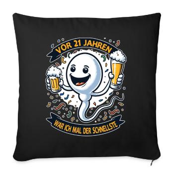 Il y a 21 ans, j’étais le plus rapide - Housse de coussin décorative 45 x 45 cm - noir - Devant